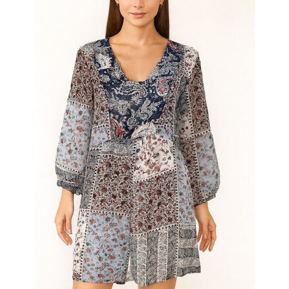 Simply Noelle Flowy Boho Dress with Slip Size S/M (8-10) Blue Swim cover up - Picture 1 of 11